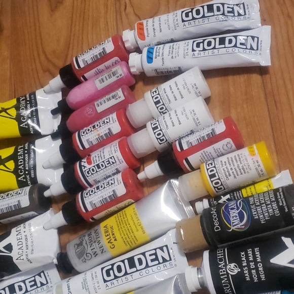 ACRYLIC PAINT high end NEW multiple brands EPIC haul! Free shipping Price Firm - Picture 5 of 5